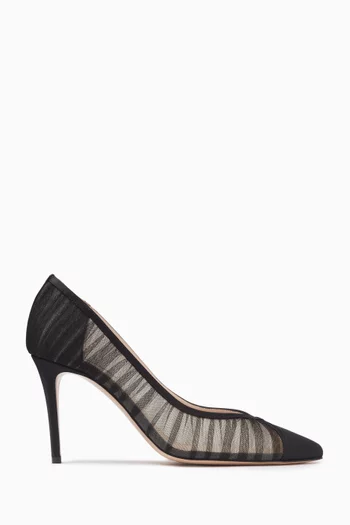 Nora 85 Pumps in Tulle & Satin