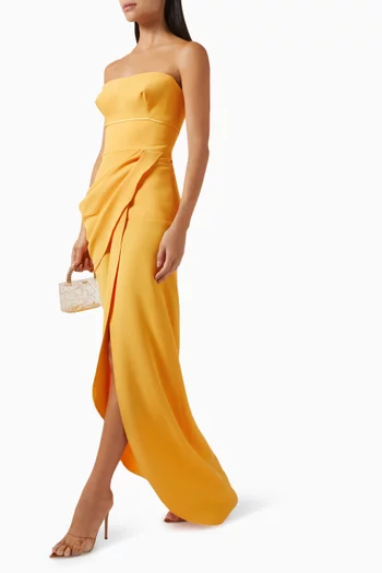 فستان سهرة مارلين بلا حمالات كريب صيني