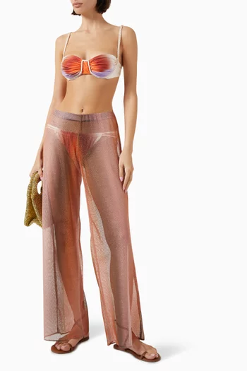 Gem Wide-leg Pants in Mesh