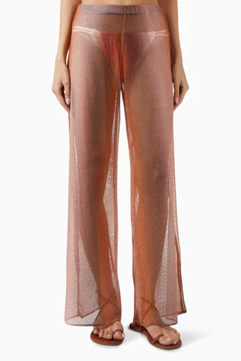 Gem Wide-leg Pants in Mesh