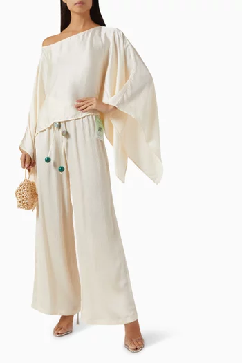 Cala Asymmetric-sleeve Top in Crepe