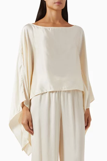 Cala Asymmetric-sleeve Top in Crepe