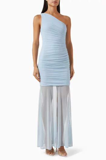 Ina One-shoulder Maxi Dress in Mesh