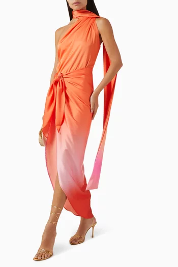 Lora Halterneck Dress in Satin