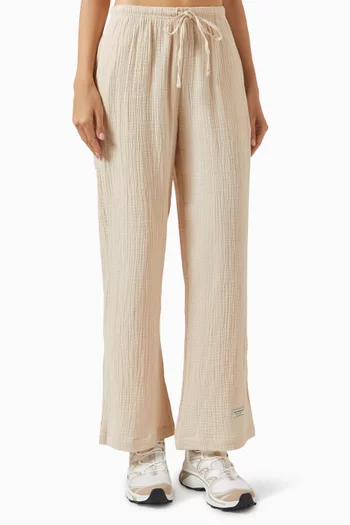 Drawstring Pants in Crinkled Cotton