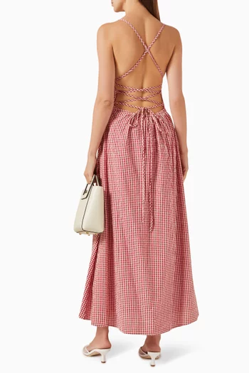 فستان لوري بنقشة مربعات غينغهام قطن