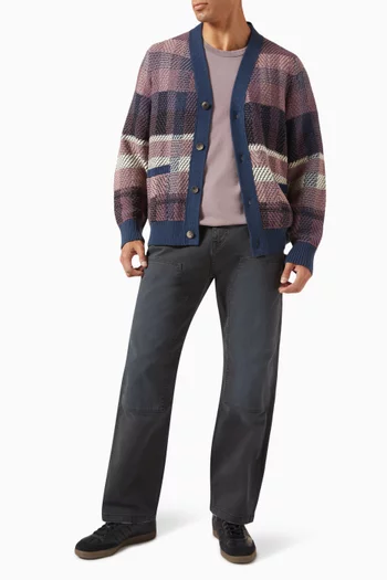 كارديغان بنقشة مربعات كبيرة قطن