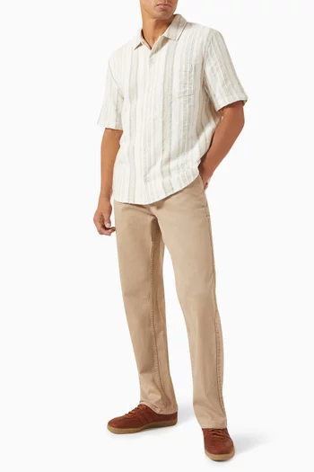 Straight-leg Pants in Cotton Twill
