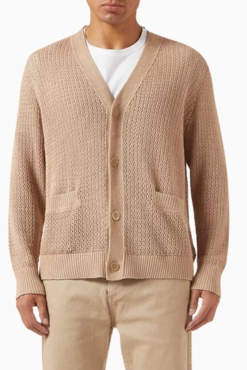 كارديغان قطن عضوي بدرجات ألوان مدمجة