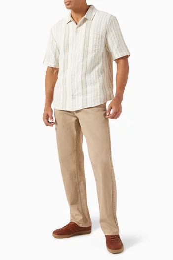Striped Bari Shirt in Linen Blend