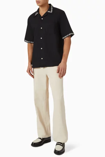 Elijah Embroidered Shirt in Linen Blend