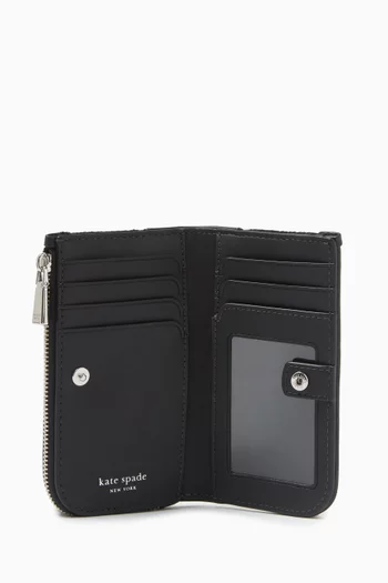 Small Spade Flower Slim Bi-fold Wallet in Canvas