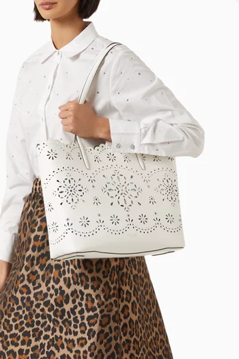 Do It All Spade Flower Large Tote Bag in Leather
