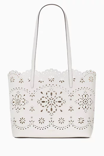 Do It All Spade Flower Large Tote Bag in Leather