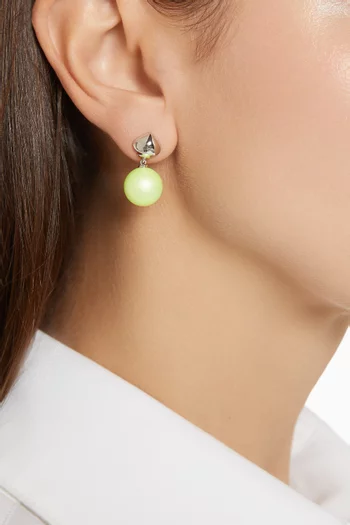Pearlie Drop Earrings in Silver-tone Metal