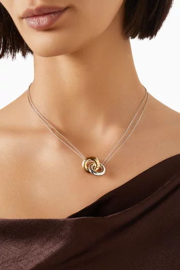 Interlocking Pendant Necklace in Brass