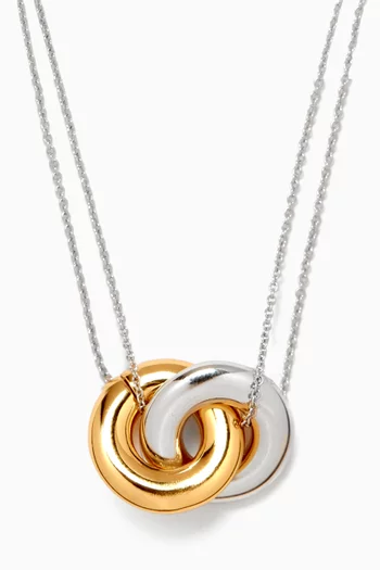 Interlocking Pendant Necklace in Brass