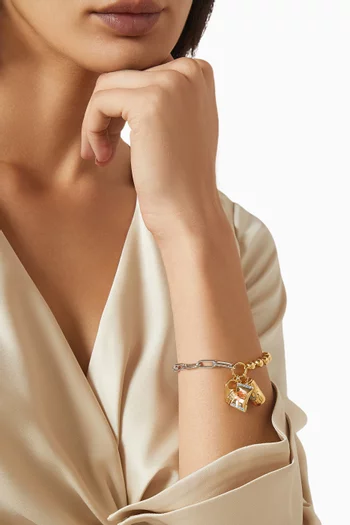 Snack Time Charm Bracelet in Two-tone Metal