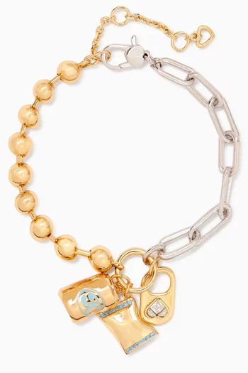 Snack Time Charm Bracelet in Two-tone Metal