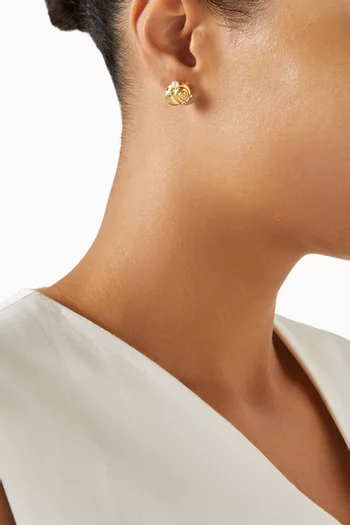 Beachside Stud Earrings in Gold-tone Brass