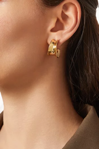 Bold Small Hoops in Gold-tone Brass