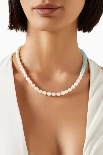 Toggle Necklace in Pearl & Crystal