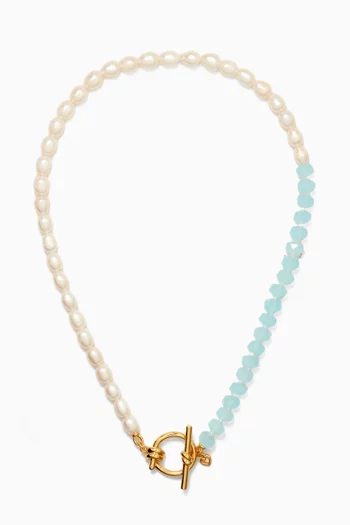 Toggle Necklace in Pearl & Crystal