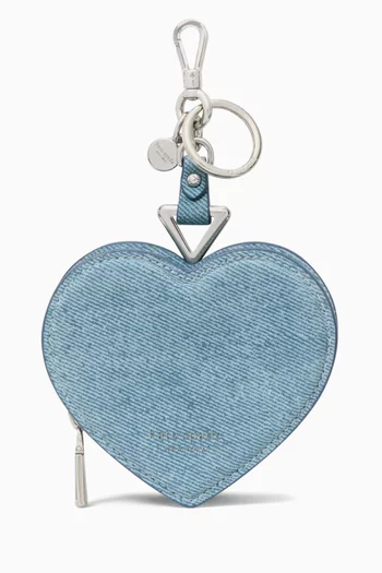 Liv Heart Coin Purse in Denim