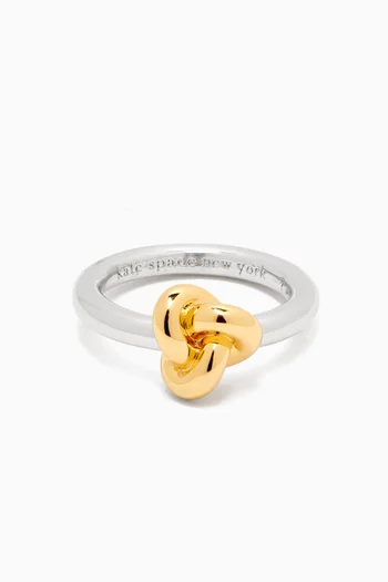 Double Knot Ring in Two-tone Brass