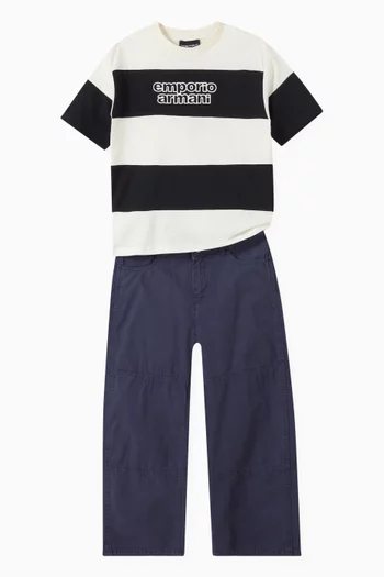 Thick Stripe Graphic T-shirt in Cotton