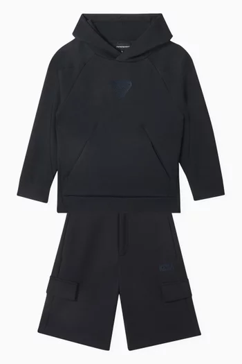 Macro Eagle Logo Hoodie in Jersey