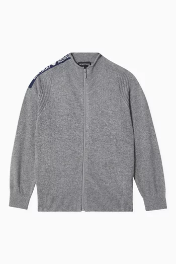 EA Logo Zip Sweater in Knit