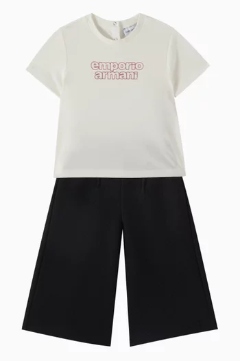Textured Wide Leg Trousers