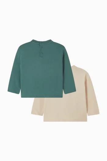 Logo T-shirt in Cotton, Set of 2