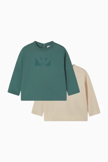 Logo T-shirt in Cotton, Set of 2