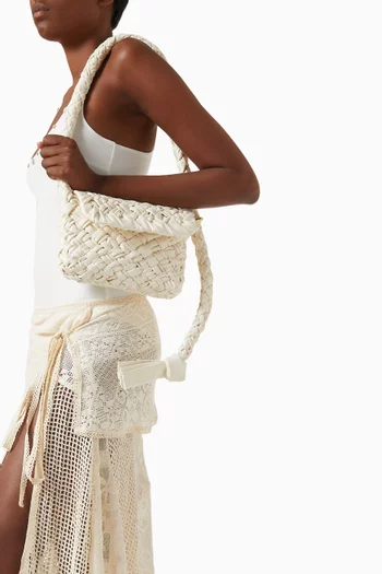 Small Kalimero Città Crossbody Bag in Foulard Intreccio Leather