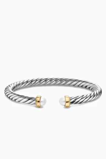 Cable Flex® Bracelet in Sterling Silver & 14kt Yellow Gold