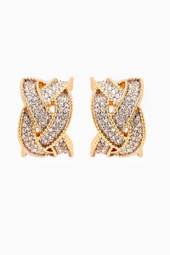 1980s Vintage Demi Crystal Clip-on Earrings
