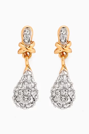 1980s Vintage Crystal Drop Clip-on Earrings