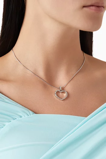 1980s Vintage Heart Pendant in Rhodium