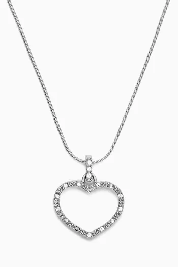 1980s Vintage Heart Pendant in Rhodium
