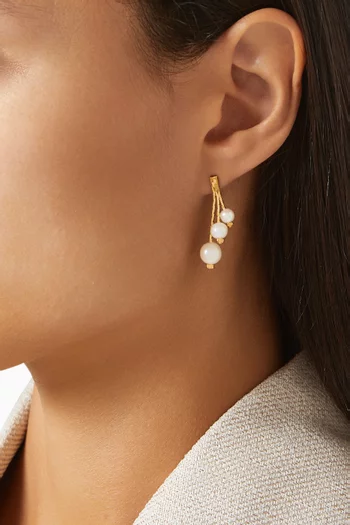 1980s Vintage Faux Pearl Drop Earrings
