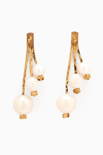 1980s Vintage Faux Pearl Drop Earrings