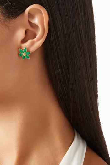 1980s Vintage  Floral Stud Earrings