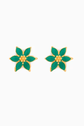 1980s Vintage  Floral Stud Earrings