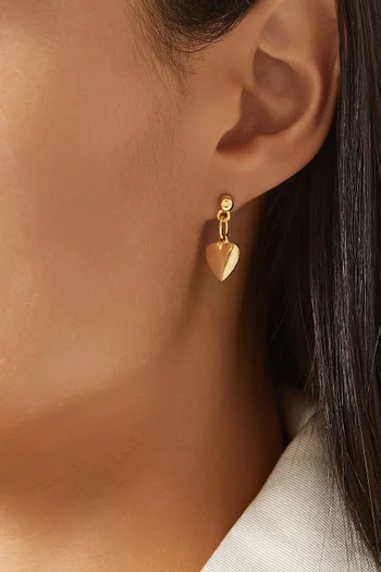 1980s Vintage Heart Drop Earrings