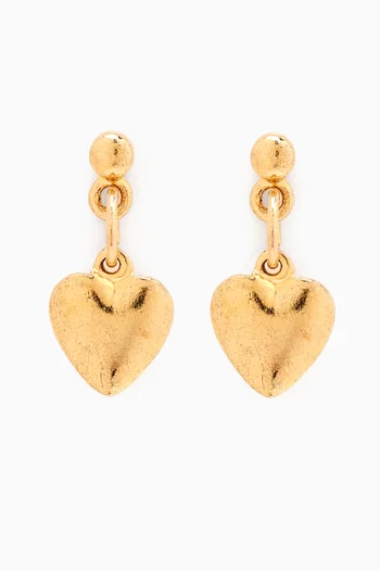 1980s Vintage Heart Drop Earrings