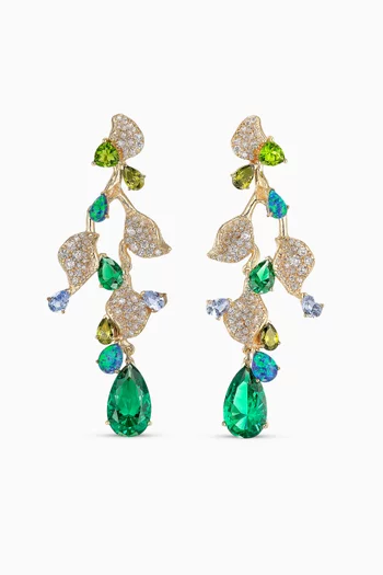 Emerald Triteia Earrings in 18kt Yellow Gold Vermeil