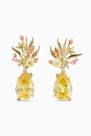 Mini Posie Canary Earrings in 18kt Gold Vermeil