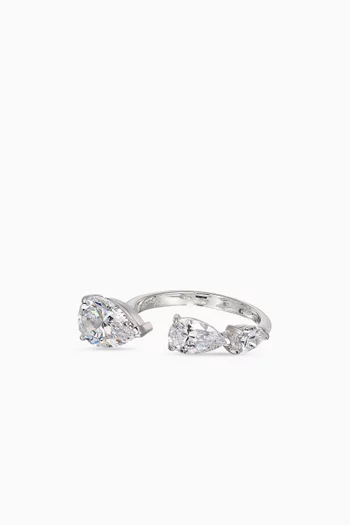 Floating Diamonds Nova Ring in 18kt White Gold Vermeil